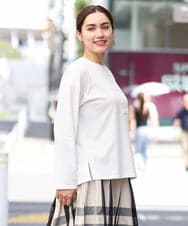 OLKKS10079 eur3(エウルキューブ) 【大きいサイズ】ベーシックロゴカットソー ホワイト(90)