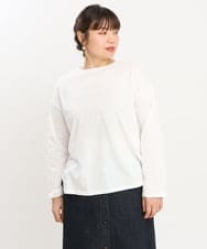 OLKKS10079 eur3(エウルキューブ) 【大きいサイズ】ベーシックロゴカットソー ホワイト(90)