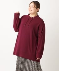 OLKKS16079 eur3(エウルキューブ) 【大きいサイズ】フーディー風トップス ワイン(77)
