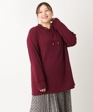 OLKKS16079 eur3(エウルキューブ) 【大きいサイズ】フーディー風トップス ワイン(77)