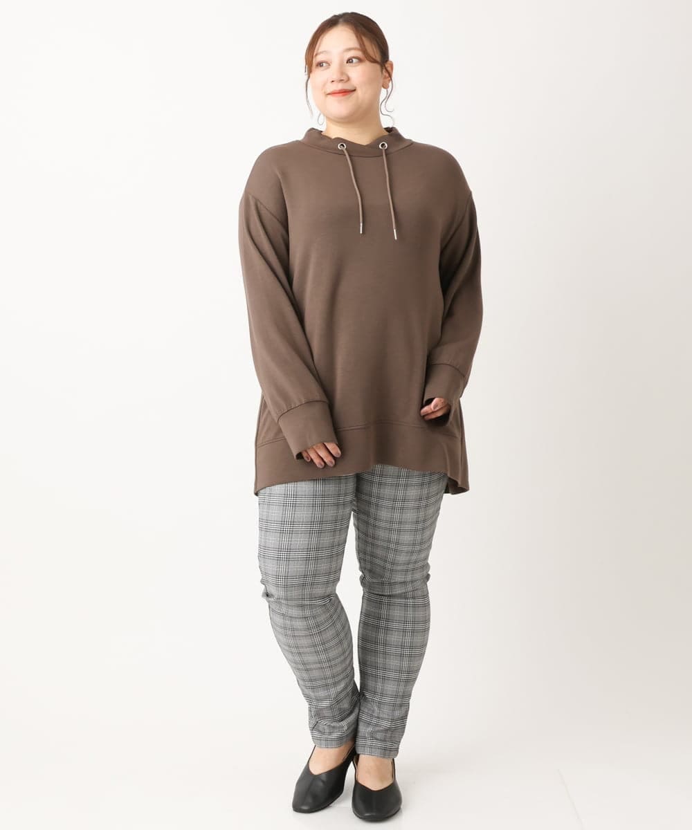 OLKKS16079 eur3(エウルキューブ) 【大きいサイズ】フーディー風トップス モカ(84)