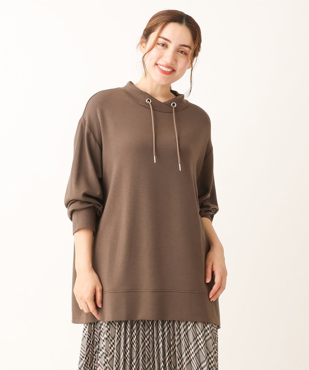 OLKKS16079 eur3(エウルキューブ) 【大きいサイズ】フーディー風トップス モカ(84)