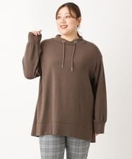 OLKKS16079 eur3(エウルキューブ) 【大きいサイズ】フーディー風トップス モカ(84)