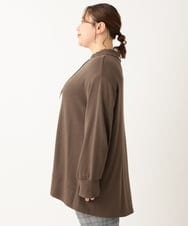 OLKKS16079 eur3(エウルキューブ) 【大きいサイズ】フーディー風トップス モカ(84)