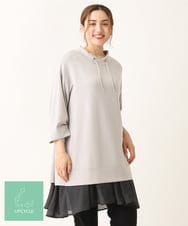 OLKKS16079 eur3(エウルキューブ) 【大きいサイズ】フーディー風トップス ライトグレー(91)