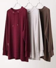 OLKKS16079 eur3(エウルキューブ) 【大きいサイズ】フーディー風トップス ライトグレー(91)