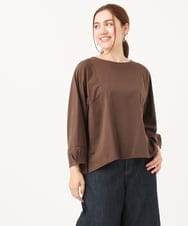 OLKKV22079 eur3(エウルキューブ) 【大きいサイズ】コクーンスリーブカットソー ダークブラウン(87)