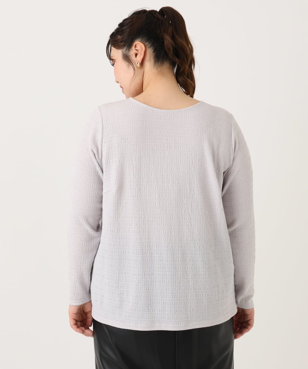 OLKLA14069 eur3(エウルキューブ) 【WEB先行販売】【大きいサイズ】ぽこぽこシャーリングトップス ラベンダー(60)