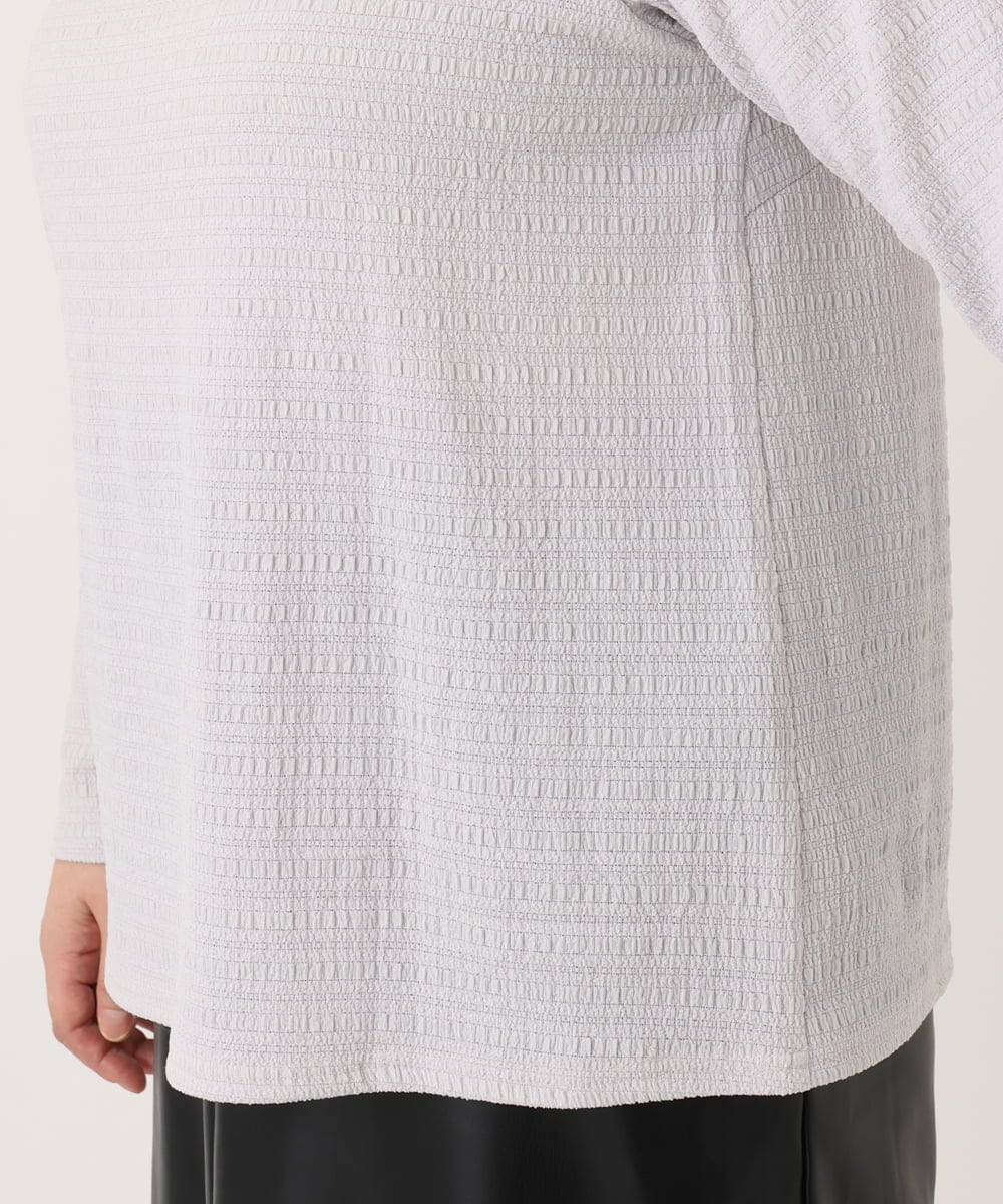 OLKLA14069 eur3(エウルキューブ) 【WEB先行販売】【大きいサイズ】ぽこぽこシャーリングトップス ラベンダー(60)