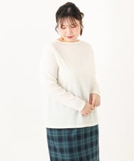 OLKLA14069 eur3(エウルキューブ) 【WEB先行販売】【大きいサイズ】ぽこぽこシャーリングトップス アイボリー(80)