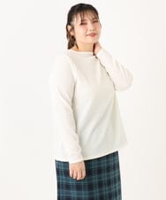OLKLA14069 eur3(エウルキューブ) 【WEB先行販売】【大きいサイズ】ぽこぽこシャーリングトップス アイボリー(80)