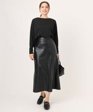 OLKLA14069 eur3(エウルキューブ) 【WEB先行販売】【大きいサイズ】ぽこぽこシャーリングトップス ブラック(94)