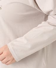 OLKLA23059 eur3(エウルキューブ) 【WEB先行販売】【大きいサイズ】ロゴプリント長袖Tシャツ グレージュ(89)