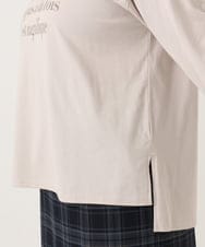 OLKLA23059 eur3(エウルキューブ) 【WEB先行販売】【大きいサイズ】ロゴプリント長袖Tシャツ グレージュ(89)