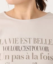 OLKLA23059 eur3(エウルキューブ) 【WEB先行販売】【大きいサイズ】ロゴプリント長袖Tシャツ グレージュ(89)