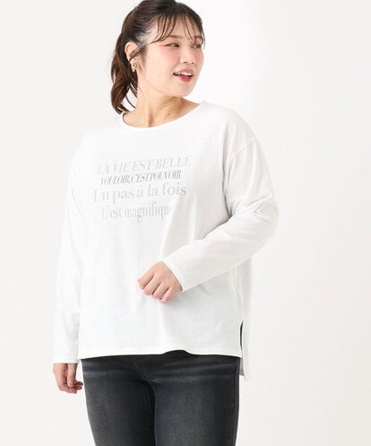 OLKLA23059 eur3 【大きいサイズ】ロゴプリント長袖Tシャツ