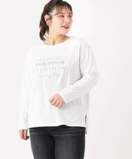 OLKLA23059 eur3(エウルキューブ) 【WEB先行販売】【大きいサイズ】ロゴプリント長袖Tシャツ ホワイト(90)