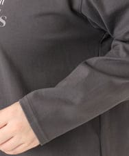OLKLA23059 eur3(エウルキューブ) 【WEB先行販売】【大きいサイズ】ロゴプリント長袖Tシャツ ダークグレー(93)