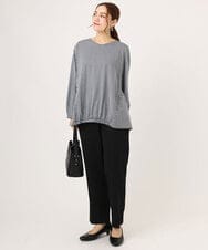 OLKLA26079 eur3(エウルキューブ) 【大きいサイズ】シャンブレーストライプカットソー ネイビー(57)