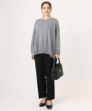 OLKLA26079 eur3(エウルキューブ) 【WEB先行販売】【大きいサイズ】シャンブレーストライプカットソー ネイビー(57)