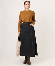 OLKLA28054 eur3(エウルキューブ) 【WEB先行販売】【大きいサイズ】プチハイネックリブカットソー マスタード(26)