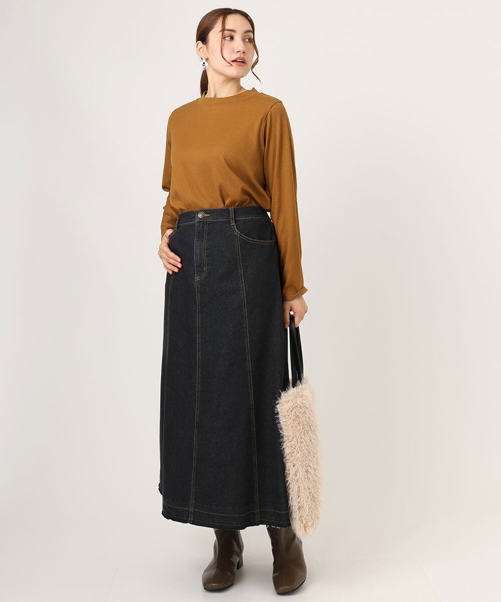 OLKLA28054 eur3(エウルキューブ) 【WEB先行販売】【大きいサイズ】プチハイネックリブカットソー マスタード(26)