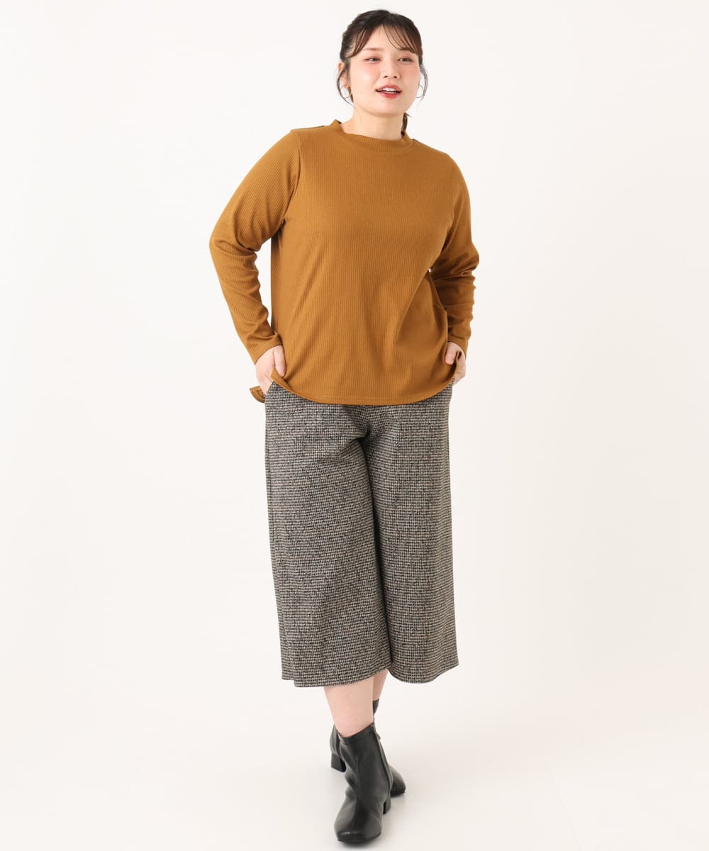OLKLA28054 eur3(エウルキューブ) 【WEB先行販売】【大きいサイズ】プチハイネックリブカットソー マスタード(26)