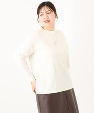 OLKLA28054 eur3(エウルキューブ) 【WEB先行販売】【大きいサイズ】プチハイネックリブカットソー ホワイト(90)