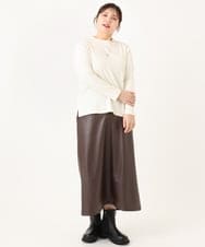 OLKLA28054 eur3(エウルキューブ) 【WEB先行販売】【大きいサイズ】プチハイネックリブカットソー ホワイト(90)