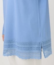 OLKLA29069 eur3(エウルキューブ) 【WEB先行販売】【大きいサイズ/a.v.v×eur3】ポンチ裾レーストップス ブルー(55)