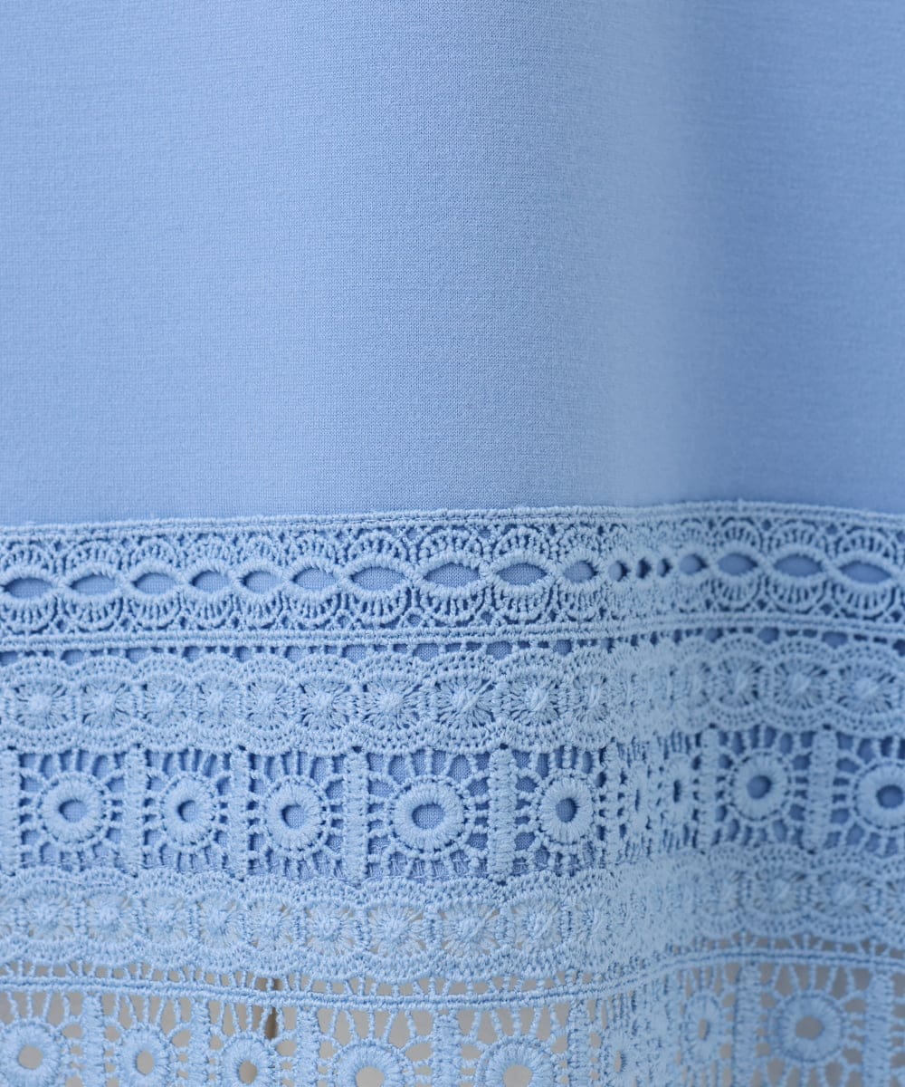 OLKLA29069 eur3(エウルキューブ) 【WEB先行販売】【大きいサイズ/a.v.v×eur3】ポンチ裾レーストップス ブルー(55)