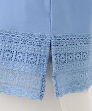 OLKLA29069 eur3(エウルキューブ) 【WEB先行販売】【大きいサイズ/a.v.v×eur3】ポンチ裾レーストップス ブルー(55)