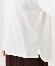 OLKLD16064 eur3(エウルキューブ) 【大きいサイズ】コットンロゴ長袖Tシャツ ホワイト