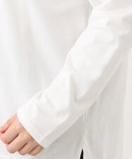OLKLD16064 eur3(エウルキューブ) 【大きいサイズ】コットンロゴ長袖Tシャツ ホワイト