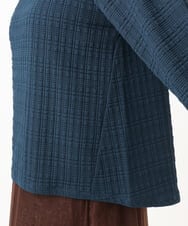 OLKLD19069 eur3(エウルキューブ) 【WEB先行販売】【大きいサイズ】千鳥ジャカードカットソー ネイビー
