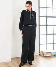 OLKLD19069 eur3(エウルキューブ) 【WEB先行販売】【大きいサイズ】千鳥ジャカードカットソー ブラック