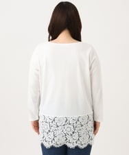 OLKLD21064 eur3(エウルキューブ) 【大きいサイズ】レースヘムカットソー ホワイト