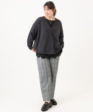 OLKLD21064 eur3(エウルキューブ) 【大きいサイズ】レースヘムカットソー ブラック