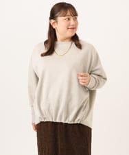OLKLD31089 eur3(エウルキューブ) 【大きいサイズ】スエードダンボールプルオーバー グレージュ