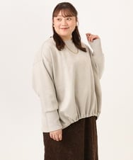 OLKLD31089 eur3(エウルキューブ) 【大きいサイズ】スエードダンボールプルオーバー グレージュ