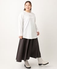 OLKLS13069 eur3(エウルキューブ) 【大きいサイズ/11号サイズあり】ドロップショルダーロゴTシャツ ホワイト(90)