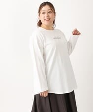 OLKLS13069 eur3(エウルキューブ) 【大きいサイズ/11号サイズあり】ドロップショルダーロゴTシャツ ホワイト(90)