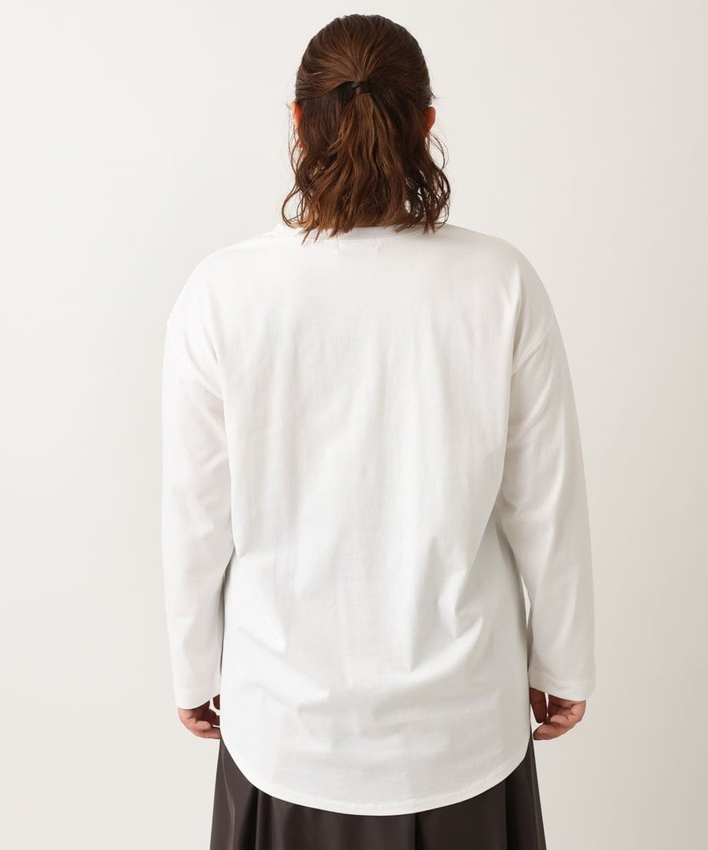 OLKLS13069 eur3(エウルキューブ) 【大きいサイズ/11号サイズあり】ドロップショルダーロゴTシャツ ホワイト(90)