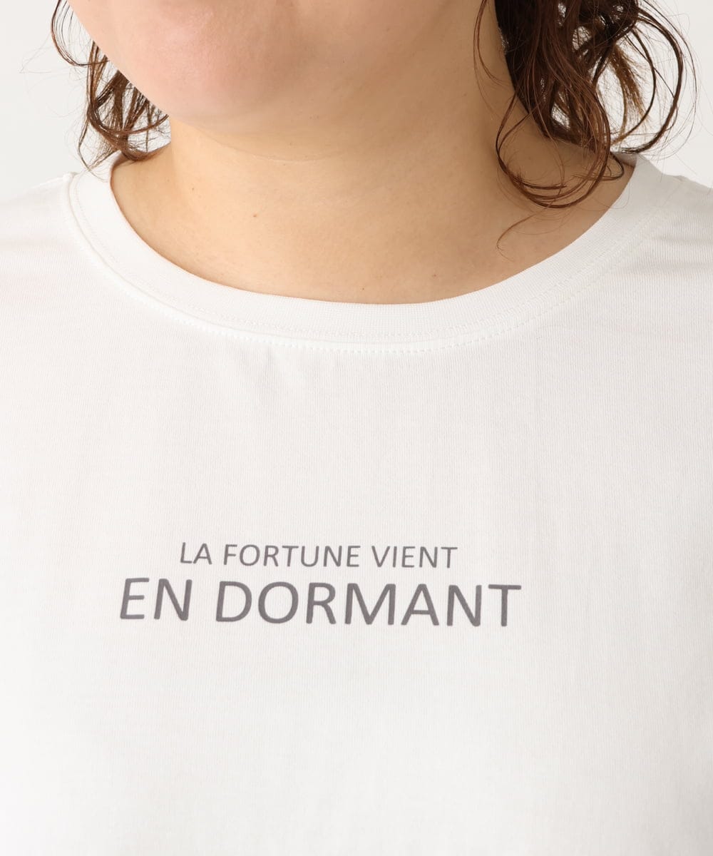 OLKLS13069 eur3(エウルキューブ) 【大きいサイズ/11号サイズあり】ドロップショルダーロゴTシャツ ホワイト(90)