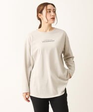 OLKLS13069 eur3(エウルキューブ) 【大きいサイズ/11号サイズあり】ドロップショルダーロゴTシャツ ライトグレー(91)