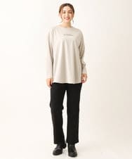 OLKLS13069 eur3(エウルキューブ) 【大きいサイズ/11号サイズあり】ドロップショルダーロゴTシャツ ライトグレー(91)