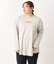 OLKLS13069 eur3(エウルキューブ) 【大きいサイズ/11号サイズあり】ドロップショルダーロゴTシャツ ライトグレー(91)