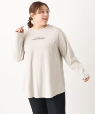 OLKLS13069 eur3(エウルキューブ) 【大きいサイズ/11号サイズあり】ドロップショルダーロゴTシャツ ライトグレー(91)