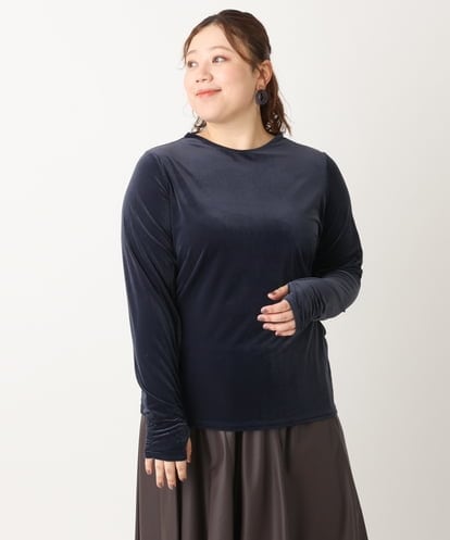 OLKLS15069 eur3 【大きいサイズ/11号サイズあり】ベロアジャージートップス