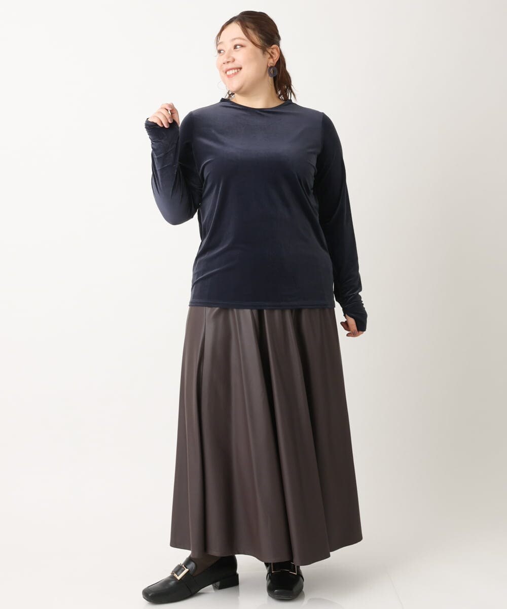 OLKLS15069 eur3(エウルキューブ) 【大きいサイズ/11号サイズあり】ベロアジャージートップス ダークグレー(93)